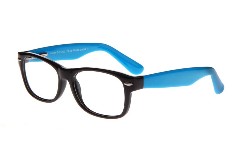 Visual Eyes Glasses BLACK-BLUE / Frame Only / Clear Laugh Out Loud 28