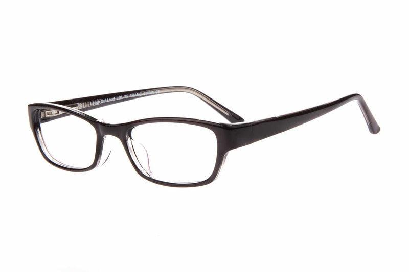 Visual Eyes Glasses BLACK-CRYSTAL / Frame Only / Clear Laugh Out Loud 25