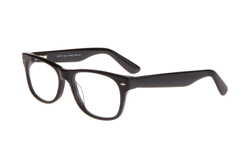 Visual Eyes Glasses BLACK / Frame Only / Clear Editor Teddy