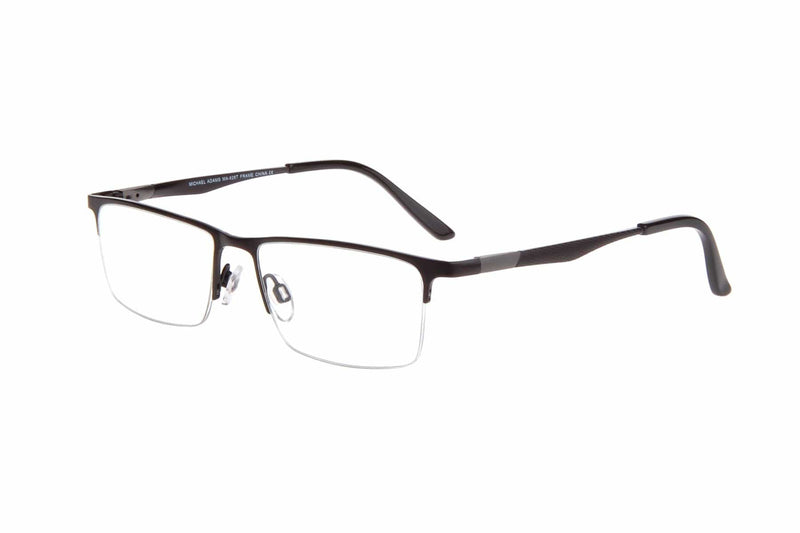 Visual Eyes Glasses BLACK / Frame Only / Clear Michael Adams 626 Titanium