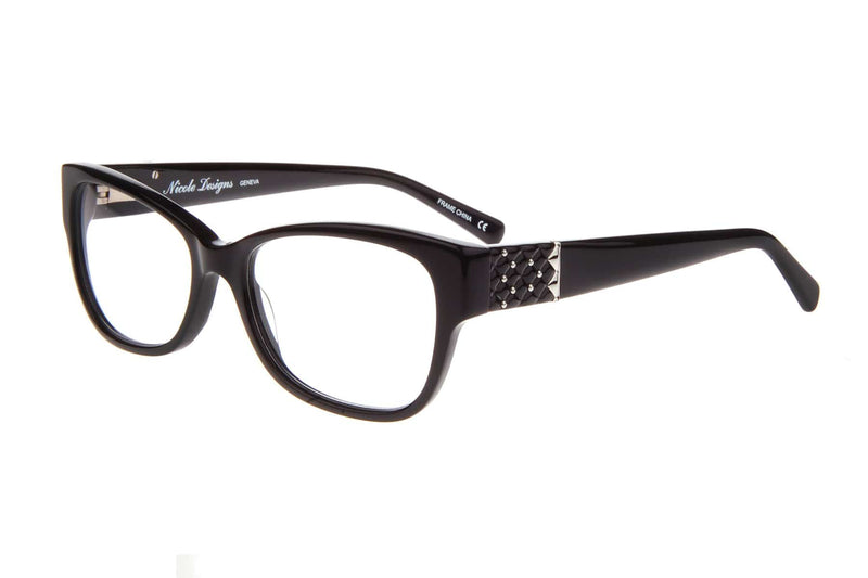 Visual Eyes Glasses BLACK / Frame Only / Clear Nicole Designs Geneva