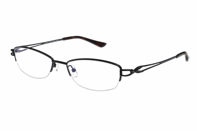 Visual Eyes Glasses BLACK / Frame Only / Clear Runway Titanium 808