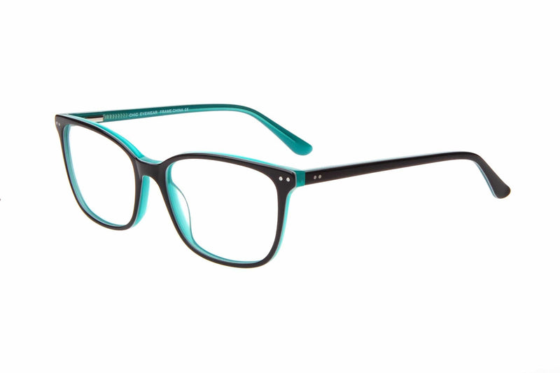 Visual Eyes Glasses BLACK/GREEN / Frame Only / Frame Only CHIC DEL BLACK/BLUE