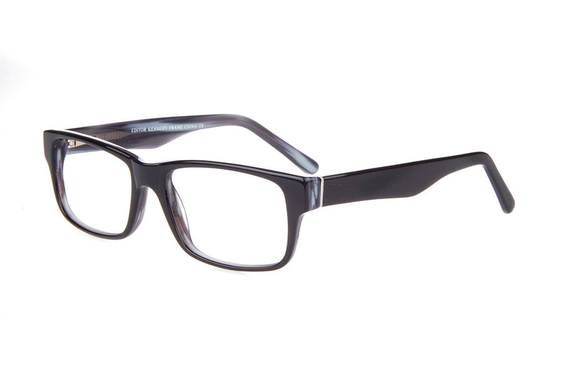 Visual Eyes Glasses BLACK-GREY / Frame Only / Clear Editor Kennedy