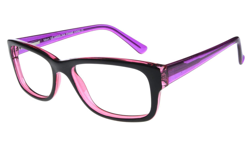 Visual Eyes Glasses BLACK-PURPLE / Frame Only / Clear Envy Becca