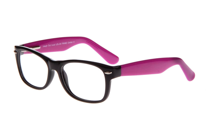 Visual Eyes Glasses BLACK-PURPLE / Frame Only / Clear Laugh Out Loud 28