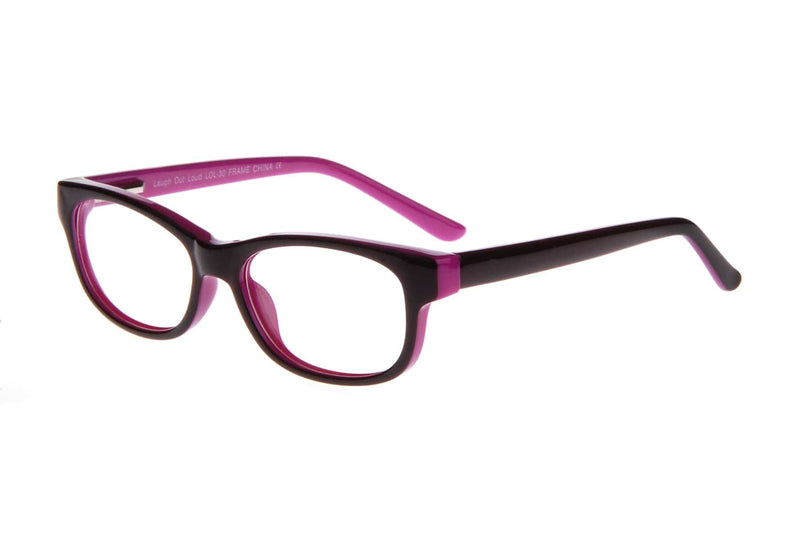 Visual Eyes Glasses BLACK-PURPLE / Frame Only / Clear Laugh Out Loud 30 bp