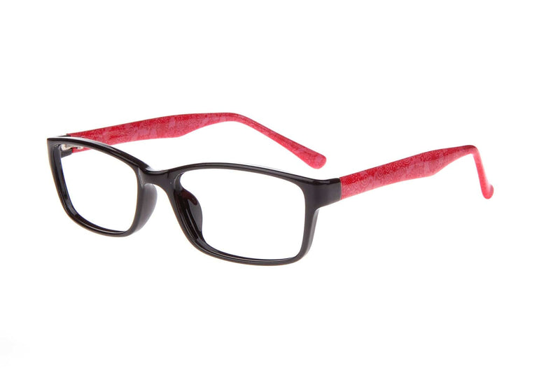 Visual Eyes Glasses BLACK-RED / Frame Only / Clear Envy Sarah