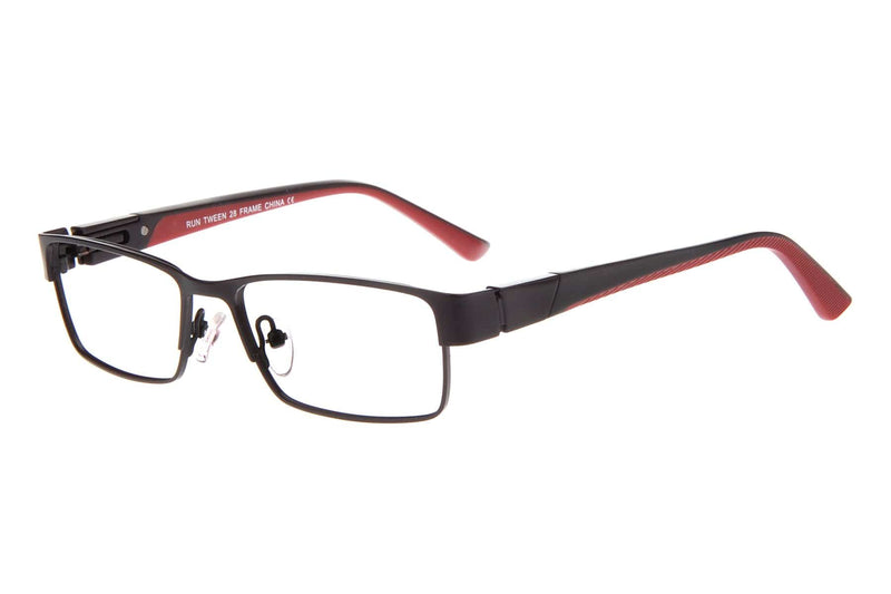 Visual Eyes Glasses BLACK-RED / Frame Only / Clear Runway Tween 28