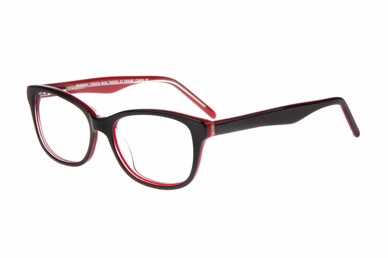 Visual Eyes Glasses BLACK-RED / Frame Only / Clear Runway Tween 37