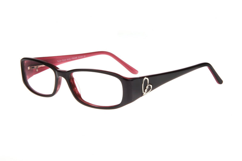 Visual Eyes Glasses BLACK-RED / Frame Only / Clear Taylor Kolby