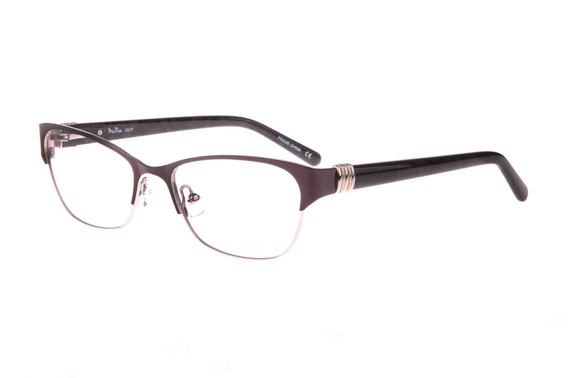 Visual Eyes Glasses BLACK-SILVER / Frame Only / Clear Mia Rae Lilly