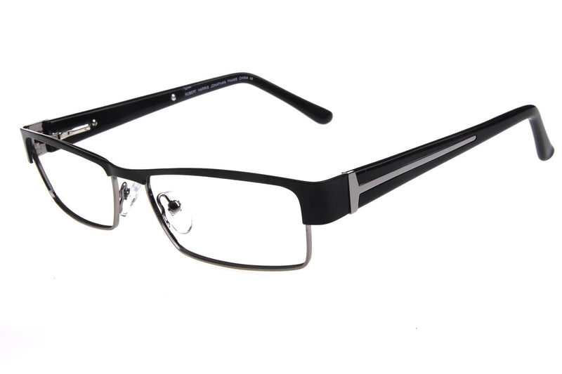 Visual Eyes Glasses BLACK-SILVER / Frame Only / Clear Michael Adams 611