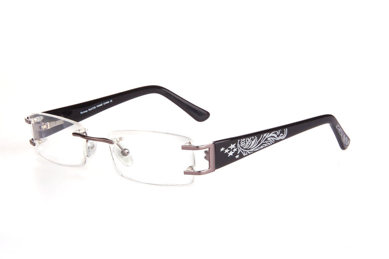 Visual Eyes Glasses BLACK-SILVER / Frame Only / Clear RUNWAY 705