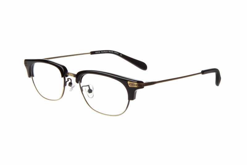 Visual Eyes Glasses BLACK-TUNG / Frame Only / Clear Editor Franklin