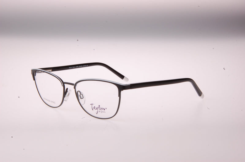 Visual Eyes Glasses BLACK-WHITE / Frame Only / Clear Taylor Jude