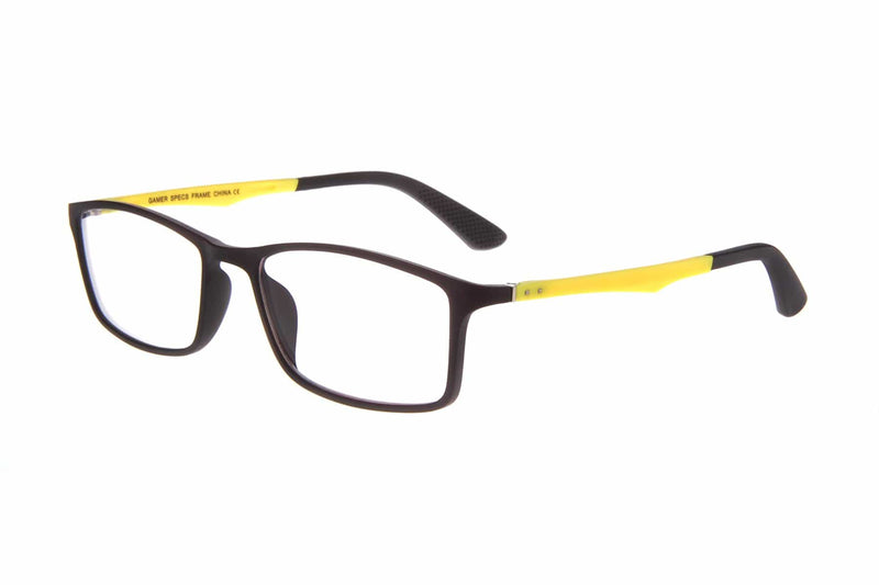 Visual Eyes Glasses BLACK-YELLOW / Frame Only / Clear Gamer Gameover Sun