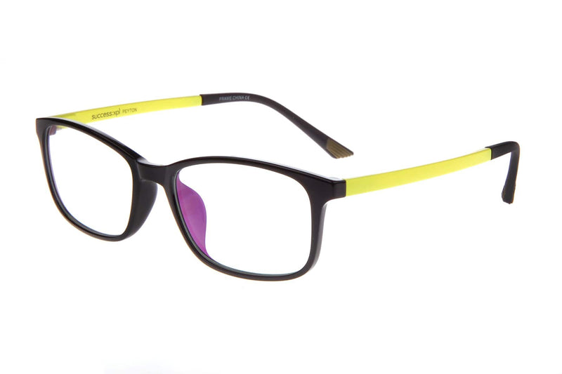 Visual Eyes Glasses BLACK-YELLOW / Frame Only / Clear Success Xpl Peyton