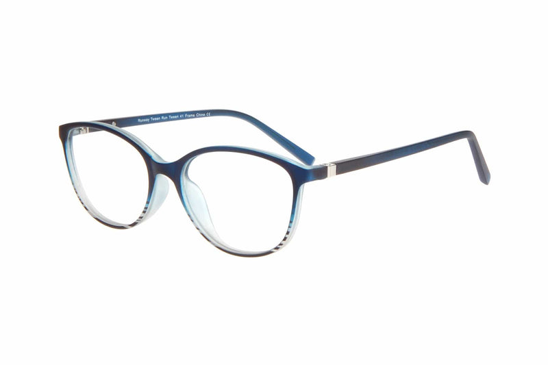 Visual Eyes Glasses BLUE-FADE / Frame Only / Clear Runway Tween 41