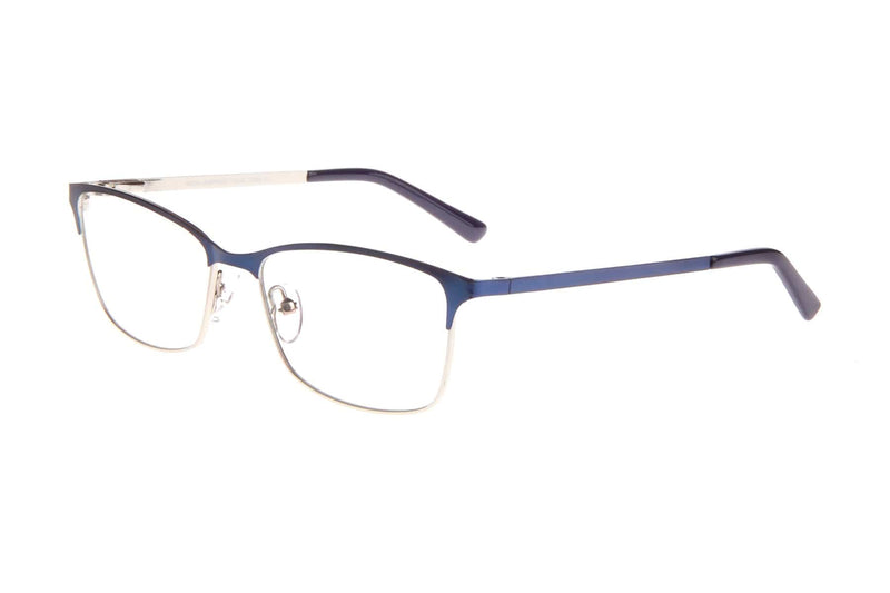 Visual Eyes Glasses BLUE-SILVER / Frame Only / Clear Musa Abstract