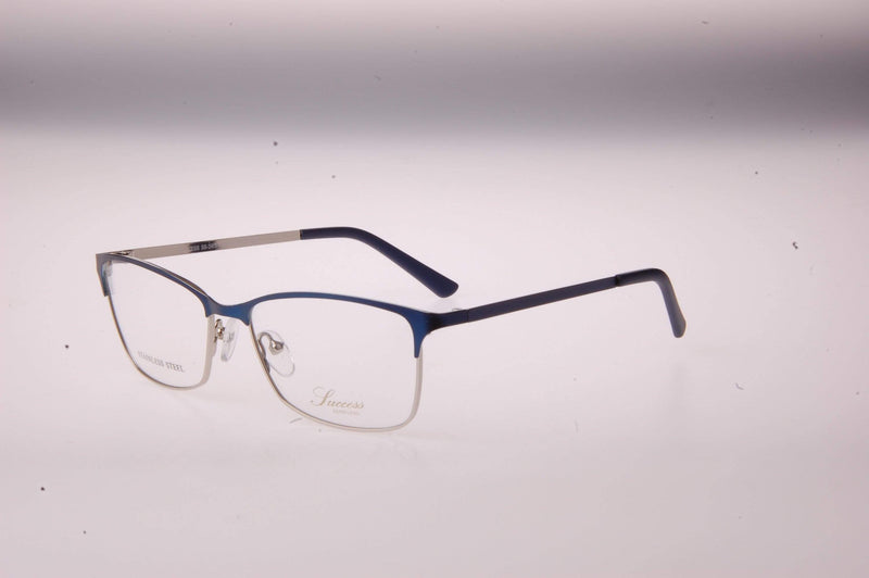 Visual Eyes Glasses BLUE-SILVER / Frame Only / Clear Success 385a