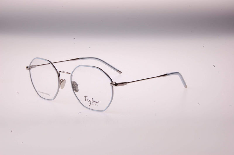 Visual Eyes Glasses BLUE-SILVER / Frame Only / Clear Taylor Maren