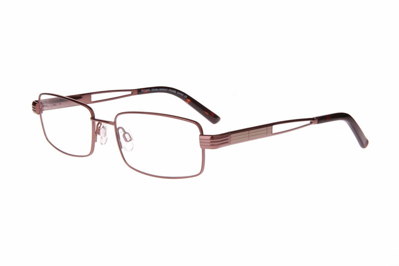 Visual Eyes Glasses BROWN / Frame Only / Clear Michael Adams 604 Titanium