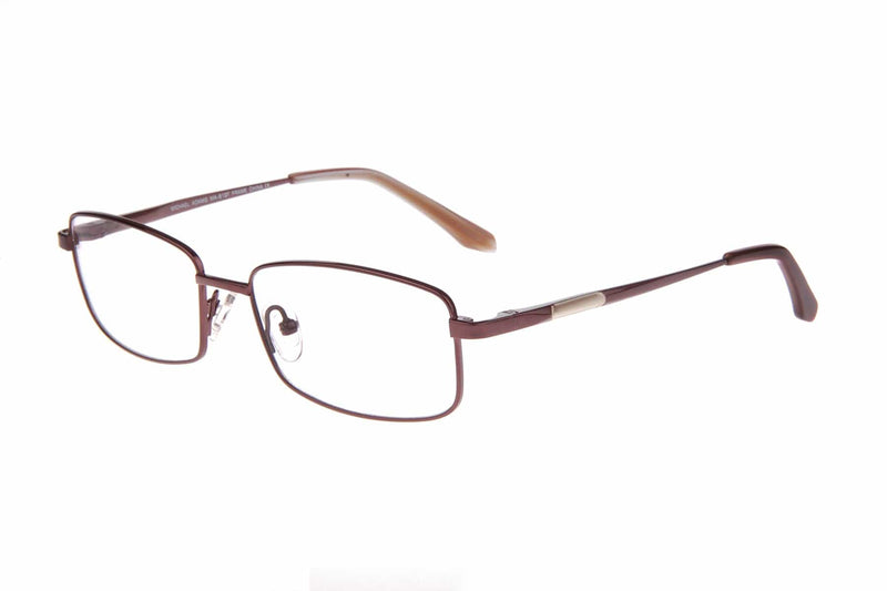 Visual Eyes Glasses BROWN / Frame Only / Clear Michael Adams 619 Titanium