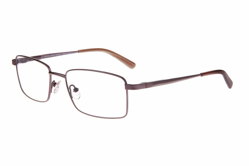 Visual Eyes Glasses BROWN / Frame Only / Clear Michael Adams 620 Titanium