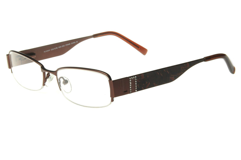 Visual Eyes Glasses BROWN / Frame Only / Clear Runway Couture 255