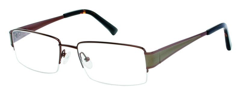 Visual Eyes Glasses BROWN / Frame Only / Clear Runway Titanium 807