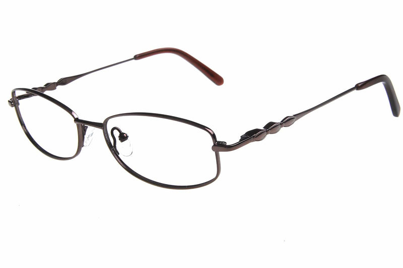 Visual Eyes Glasses BROWN / Frame Only / Clear Runway Titanium 810