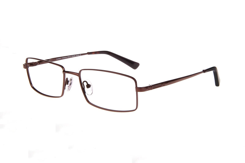 Visual Eyes Glasses BROWN / Frame Only / Clear Runway Titanium 812