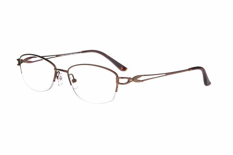 Visual Eyes Glasses BROWN / Frame Only / Clear Runway Titanium 816