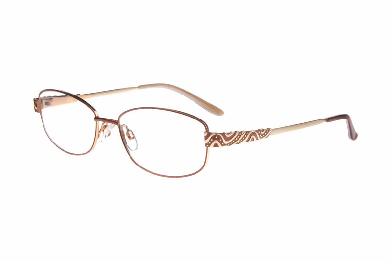 Visual Eyes Glasses BROWN / Frame Only / Clear Runway Titanium 818