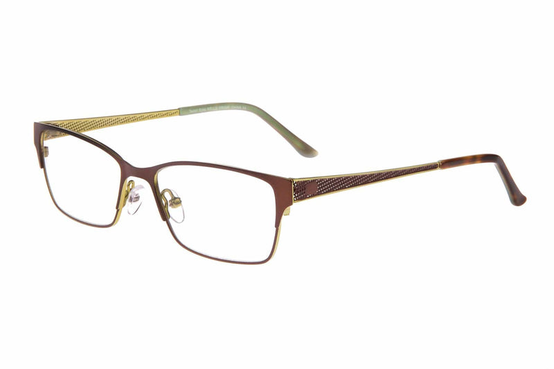 Visual Eyes Glasses BROWN-GREEN / Frame Only / Clear Taylor Kellie