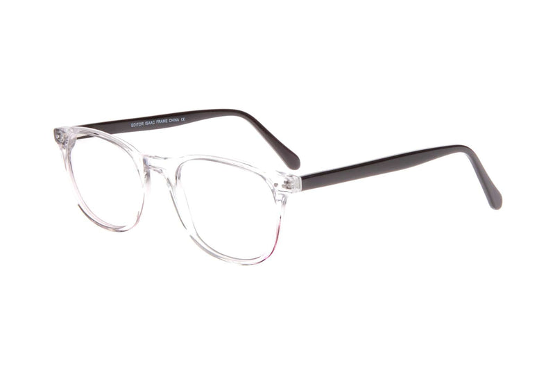 Visual Eyes Glasses CRYSTAL BLACK / Frame Only / Clear Editor Issac