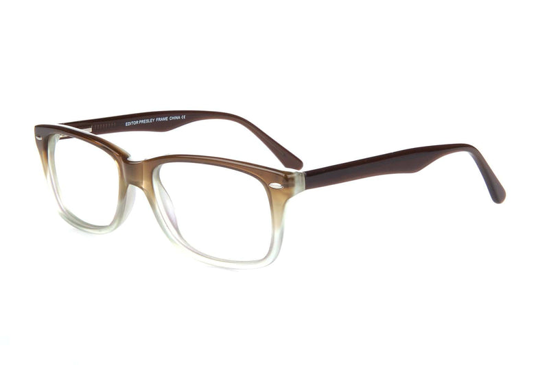 Visual Eyes Glasses KHAKI-FROST / Frame Only / Clear Editor Presley