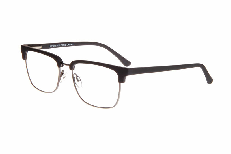 Visual Eyes Glasses MATT-BLACK / Frame Only / Clear Editor Law