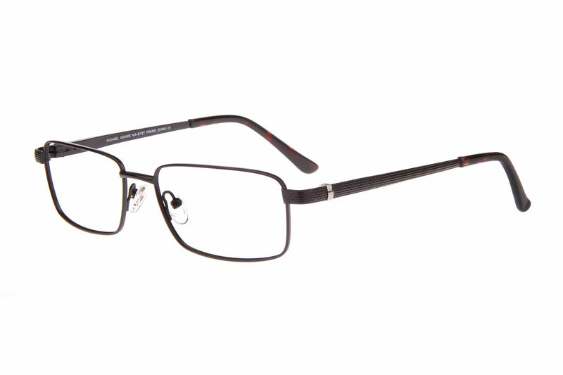 Visual Eyes Glasses MATT-BLACK / Frame Only / Clear Michael Adams 615 Titanium