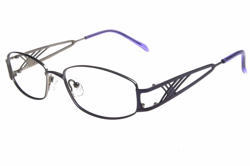 Visual Eyes Glasses PLUM / Frame Only / Clear Runway Titanium 809