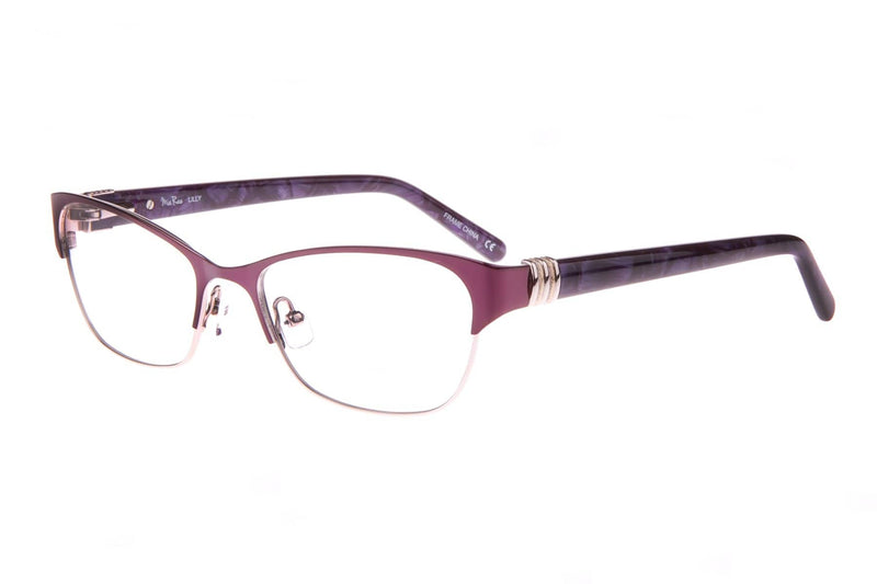 Visual Eyes Glasses PURPLE-SILVER / Frame Only / Clear Mia Rae Lilly 2