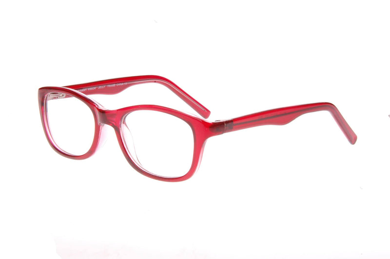 Visual Eyes Glasses RED / Frame Only / Frame Only CANNY VISION JELLY BLACK/CRYSTAL