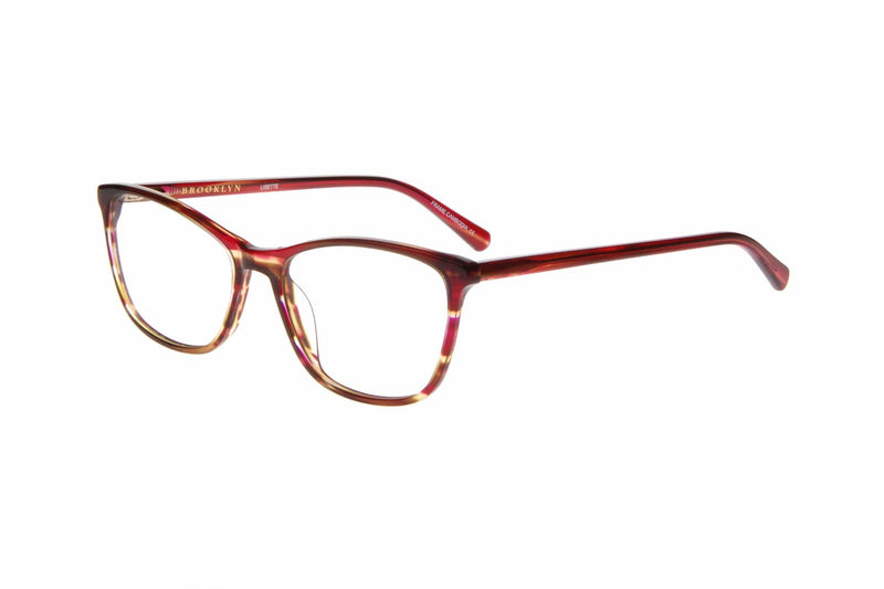 Visual Eyes Glasses RED MARBLE / Frame Only / Frame Only Brooklyn Lisette