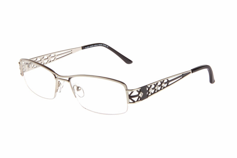 Visual Eyes Glasses Silver Black / Frame Only / Frame Only Blush Vision Adele