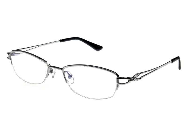 Visual Eyes Glasses SILVER / Frame Only / Clear Runway Titanium 808