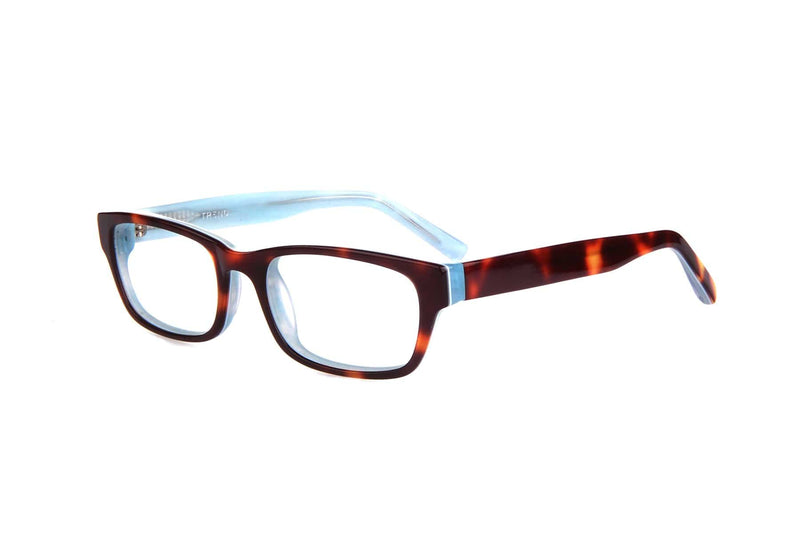 Visual Eyes Glasses TORTOISE-BLUE / Frame Only / Clear Runway 158