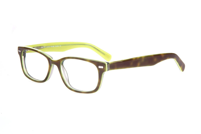 Visual Eyes Glasses TORTOISE-LIME / Frame Only / Clear Editor Jules