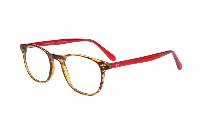 Visual Eyes Glasses TORTOISE-RED / Frame Only / Clear Success 102