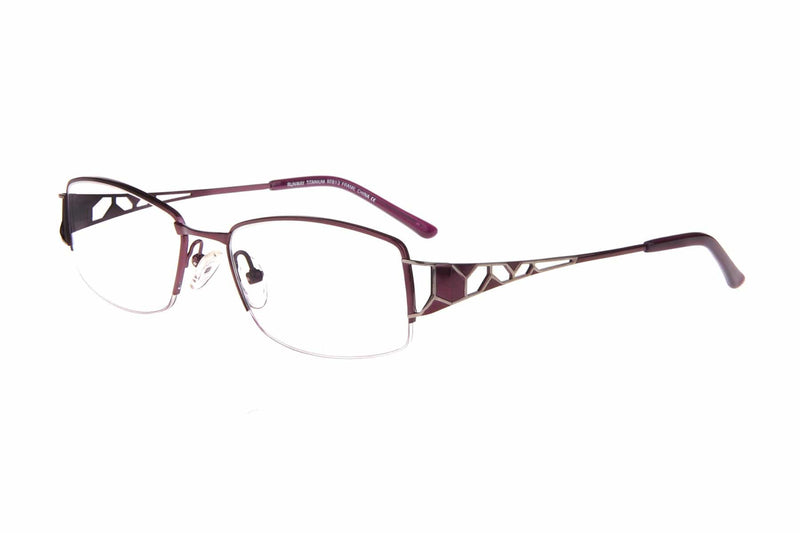 Visual Eyes Glasses WINE / Frame Only / Clear Runway Titanium 813